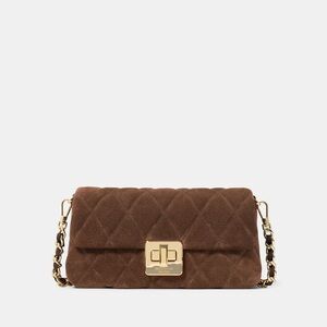 ♠️kate spade Carey Quilted Suede Mini Crossbody, Hot Fudge Brown NWT